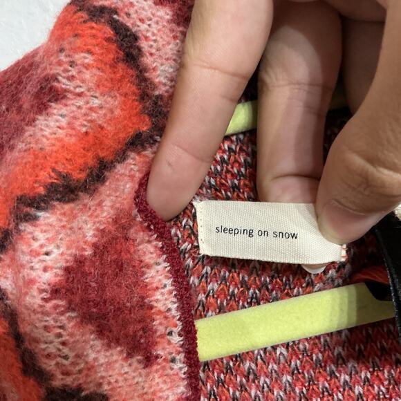 Anthropologie Sleeping On Snow Red Open Front Waterfall Cardigan Sz S - Picture 5 of 13